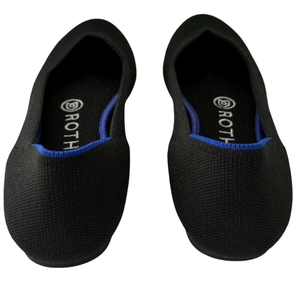 Rothy's Round Toe Black Ballet Flats Slip On Shoes SIZE US W9.5 - Picture 5 of 14